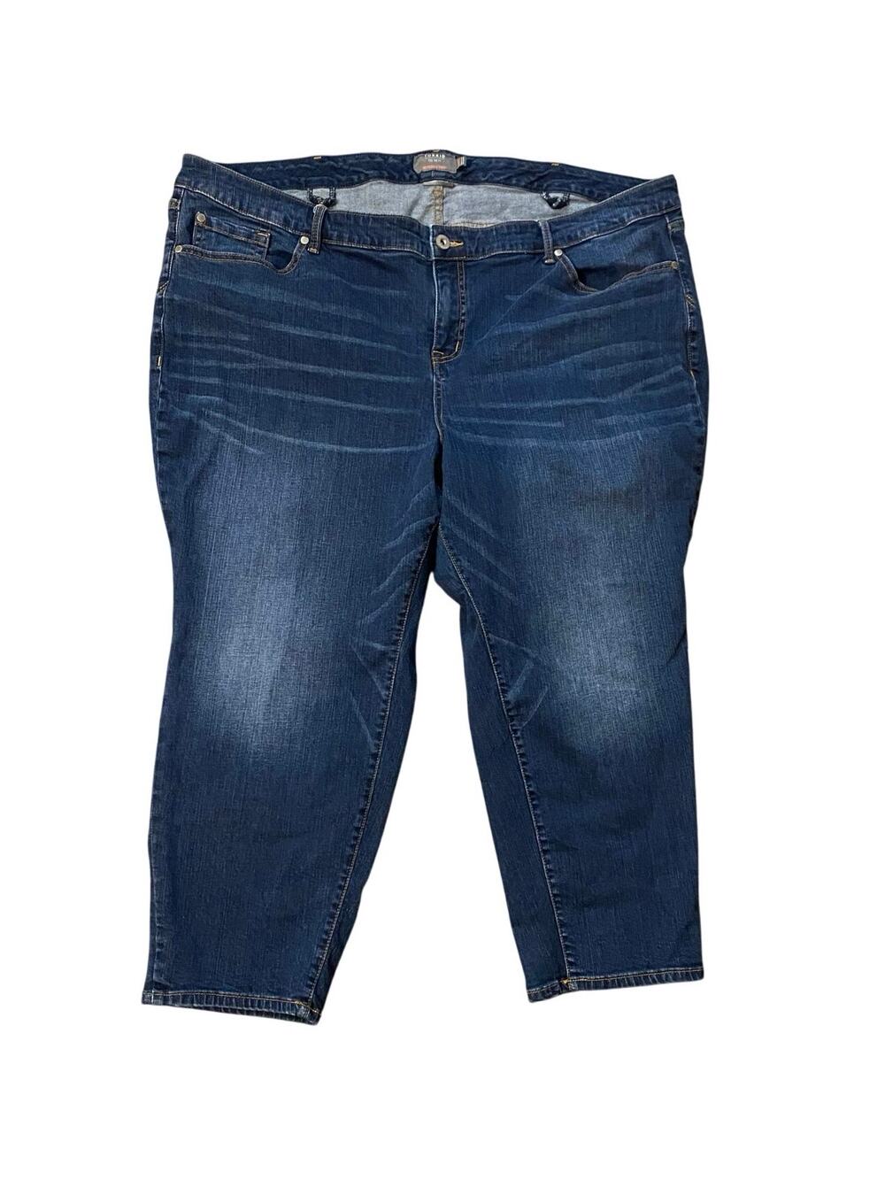Torrid 28 Extra Short Boyfriend Straight Jeans Dark Wash Stretch Denim plus size